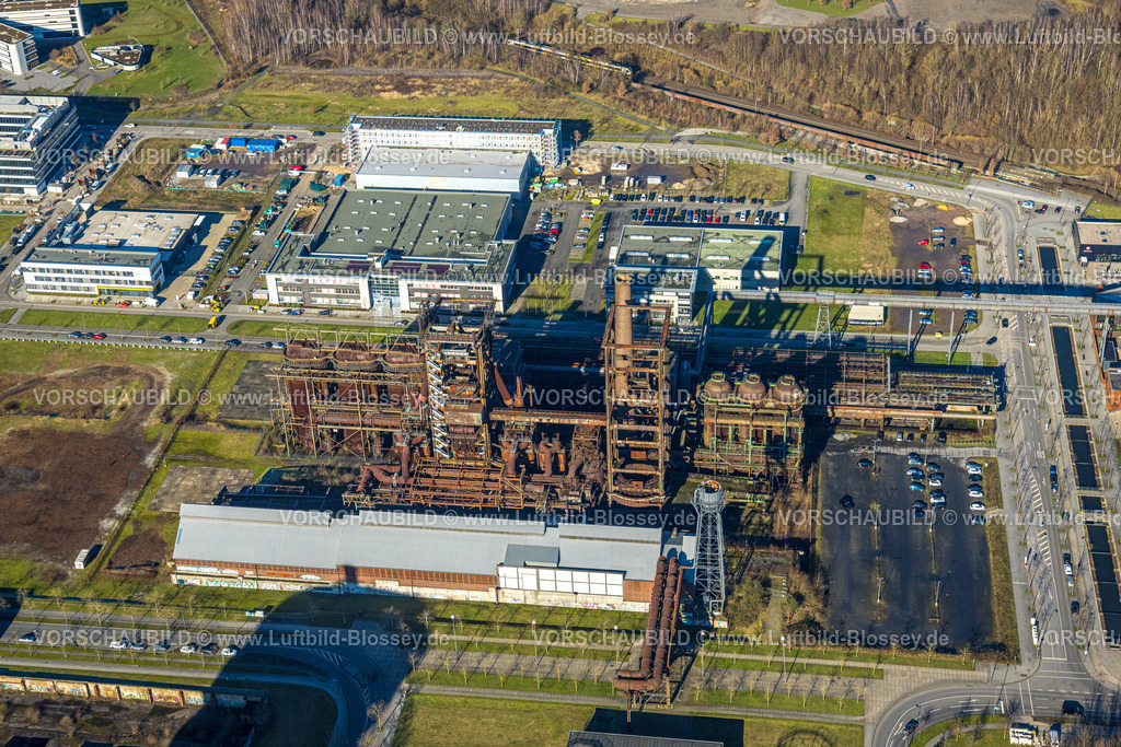 Dortmund230200557 | Luftbild, Gewerbegebiet Phoenix West, ehem. Hochofenanlage, Hörde, Dortmund, Ruhrgebiet, Nordrhein-Westfalen, Deutschland