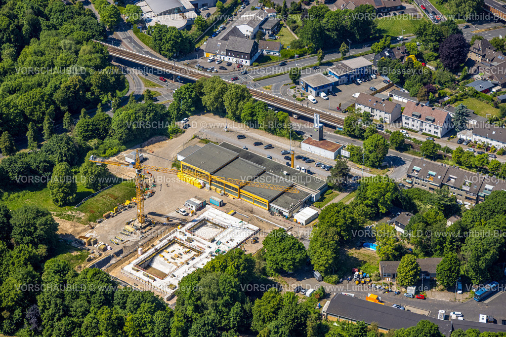 Muelheim250508325 | Luftbild, Friedrich-Wennmann-Bad, Baustelle und Renovierung, Schwimmbad Sanierung, Heißen - Mitte, Mülheim an der Ruhr, Ruhrgebiet, Nordrhein-Westfalen, Deutschland