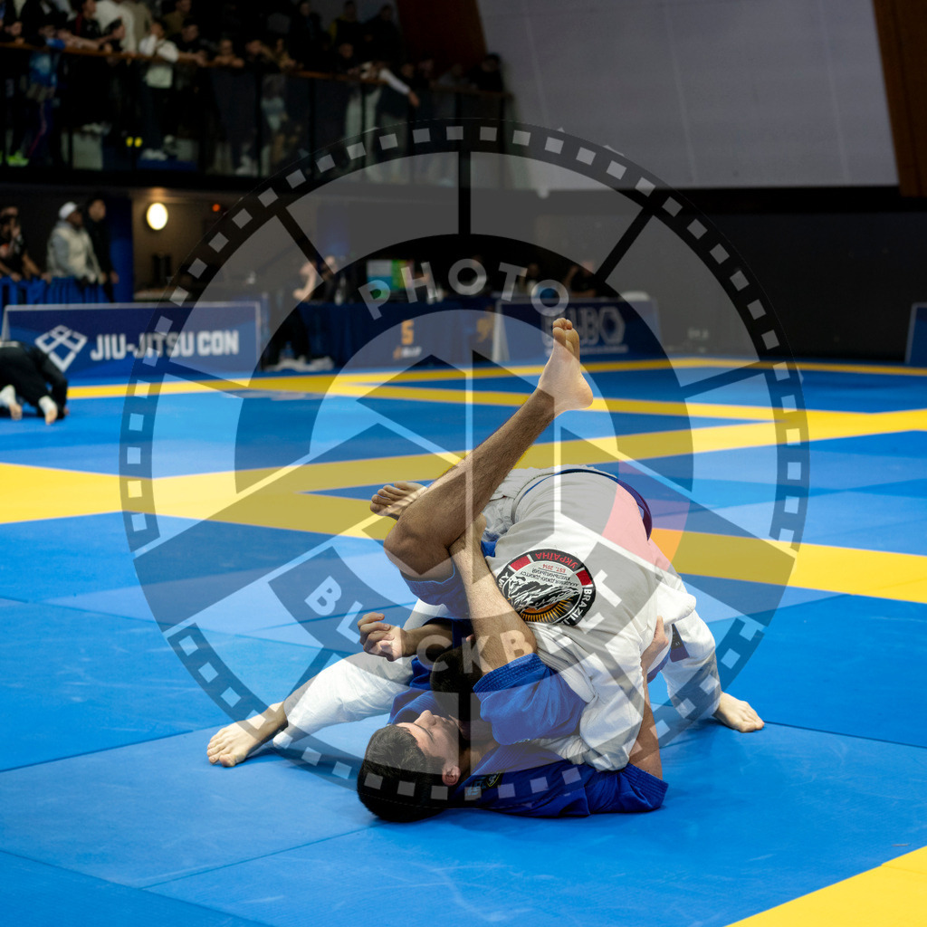 20240121PBB6520 | Fighters compete during the second day of the IBJJF European Championship in Paris, France, on January 21, 2024.