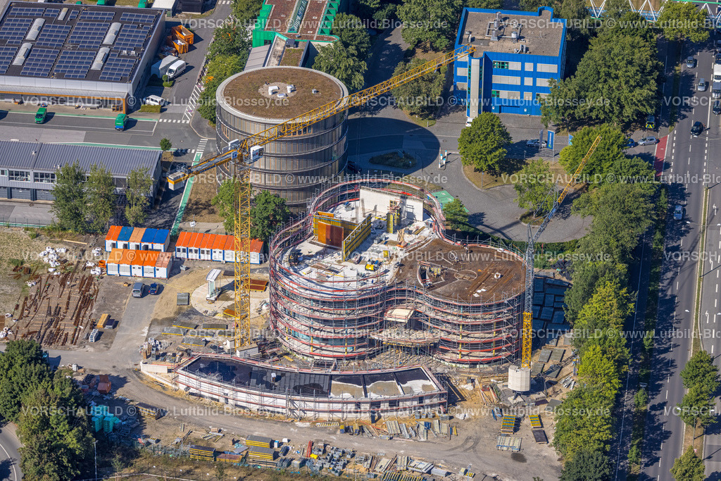 Gelsenkirchen220801533Buer | Luftbild, Gelsenwasser AG Wasserversorgungsunternehmen sowie Baustelle Daimlerstraße, Erle, Gelsenkirchen, Ruhrgebiet, Nordrhein-Westfalen, Deutschland
