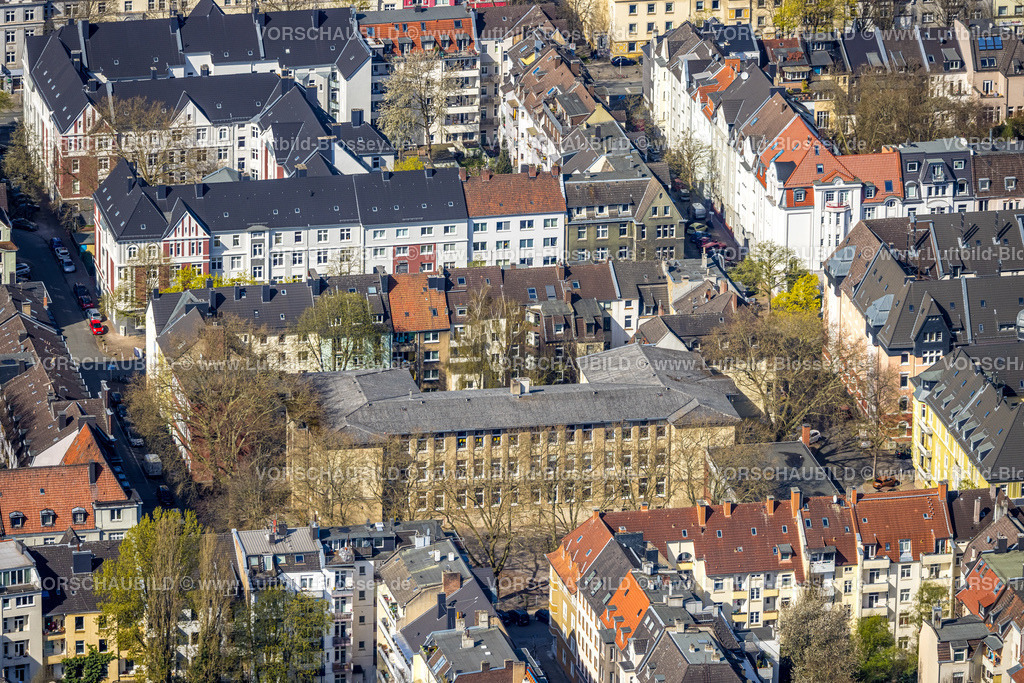 Dortmund220400475 | Luftbild, Peter-Vischer Grundschule im Kreuzviertel, Westfalenhalle, Dortmund, Ruhrgebiet, Nordrhein-Westfalen, Deutschland