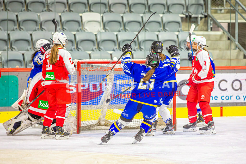 Eishockey DEBL 2023/24 | Eishockey DEBL 2023/24, KAC Frauen - Villach Lady Hawks am 27.09.2023 in Klagenfurt (Heidi Horten Arena), Austria, (Photo by Ernst Krawagner sport-fan.at) - Realisiert mit Pictrs.com