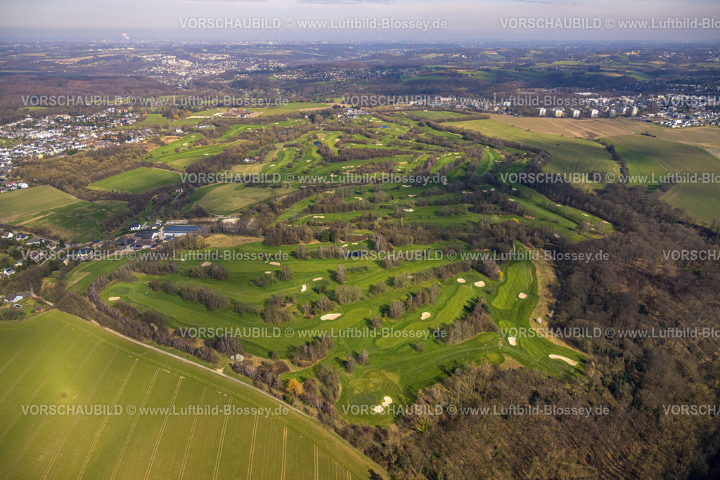 Heiligenhaus240302215 | Luftbild, Golfplatz Golfclub Hösel mit Green und Bunker, Hösel, Ratingen, Ruhrgebiet, Nordrhein-Westfalen, Deutschland