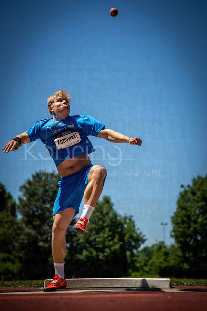 Juniorengala 2026; Mannheim, 13.06.2026 | MANNHEIM, GERMANY - JUNE 13, 2026 : Ksenija Kozlova (LAT/Latvia) competing in the men’s U20 shot put during the Juniorengala 2026 at Michael-Hoffmann-Stadion on June 13, 2026 in Mannheim, Germany.
