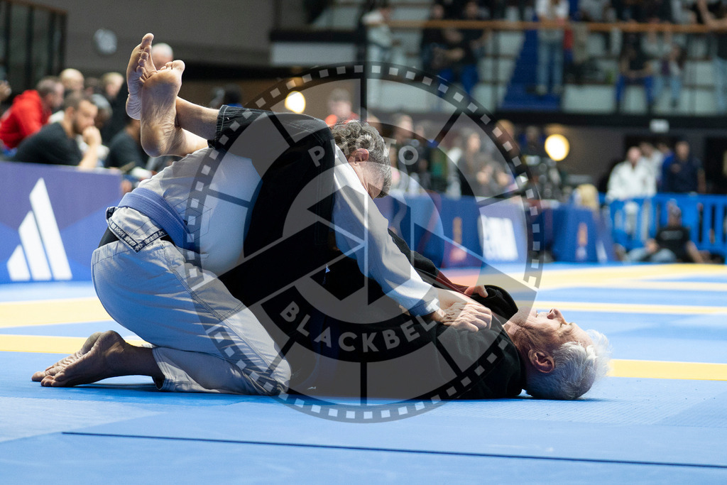 20240122PBB6492 | Fighters compete during the second day of the IBJJF European Championship in Paris, France, on January 22, 2024.