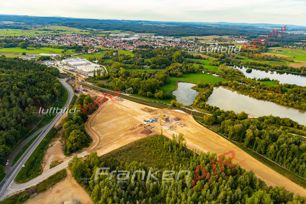 Aktuelles Luftbild von Trieb Baustelle Lichtenfels - Die Luftaufnahme wurde 2022 mittels UL-Flugzeug erstellt ( keine Drohne ) - hochauflösende Kamera-Systeme von  Canon -Beste Qualität - Für grossformatige Ausdrucke geeignet. Die Geschenkidee !