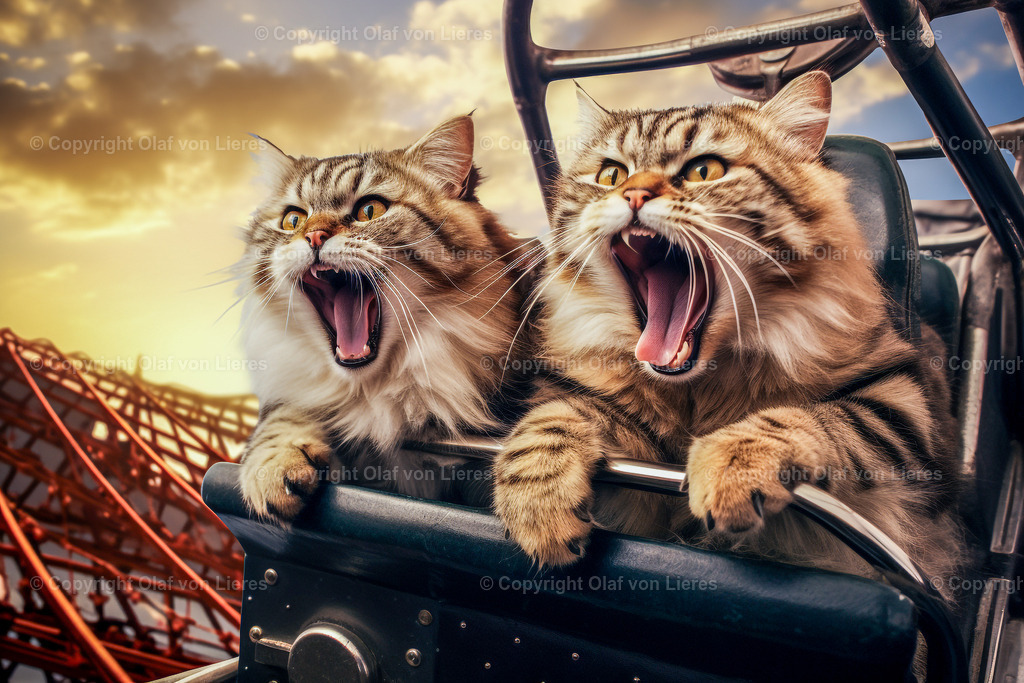 Katzen im Fahrgeschäft | tierische Spaß auf der Kirmes