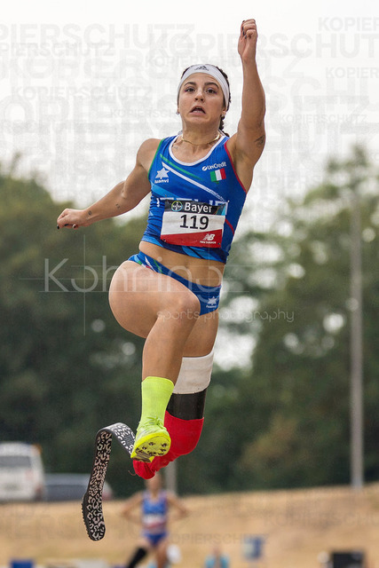 Para Heimspiel 7.0; Leverkusen, 18.07.2026 | LEVERKUSEN, GERMANY - JULY 18, 2026 : Ambra Sabatini (ITA/Italien) competing in the long jump during the Para Heimspiel 7.0 at Fritz Jacobi Sports Complex on July 18, 2026 in Leverkusen, Germany.