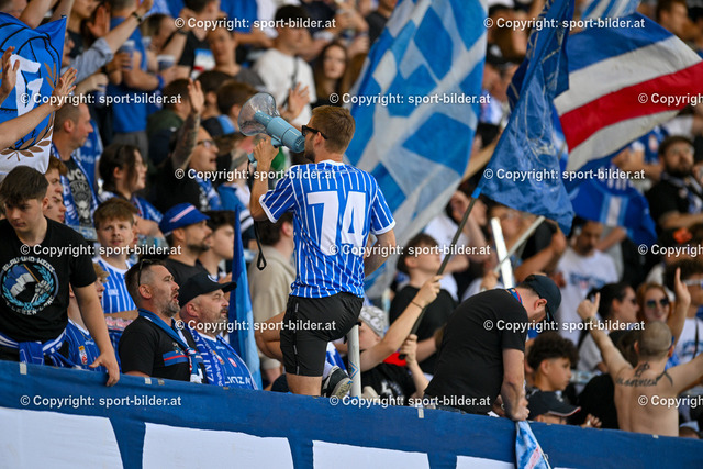 AUT, Admiral Bundesliga, FC Blau Weiss Linz vs FK Austria Wien | 18.05.2024, Hofmann Personal Stadion Linz, AUT, Admiral Bundesliga, FC Blau Weiss Linz vs FK Austria Wien, im Bild Fans - Zuschauer FC Blau Weiss Linz (Blau Weiss Linz) 


// Admiral Bundesliga Match between FC Blau Weiss Linz vs FK Austria Wien in Linz, Austria on 2024/05/18
