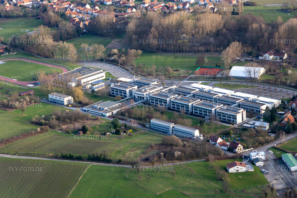 Luftbild: Lycée Stanislas im Ortsteil Altenstadt in Wissembourg im Bundesland Bas-Rhin in Frankreich. Foto: IMG_126152.jpg vom 20.03.2021 durch Werner Riehm/FLY-FOTO.de