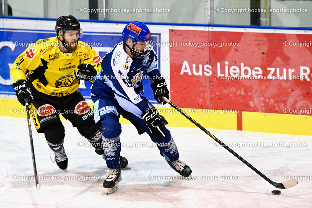ESC Steindorf vs. EC Hornets Spittal 20.2.2024 | #70 Kronig Daniel EC Hornets Spittal, #69 Kreuzer Philipp ESC Steindorf, ESC Steindorf vs. EC Hornets Spittal 20.2.2024, ESC Steindorf vs. EC Hornets Spittal 20.2.2024 am 20.02.2024 in Steindorf (Ossiachersee Halle), Austria, (Photo by Bernd Stefan)