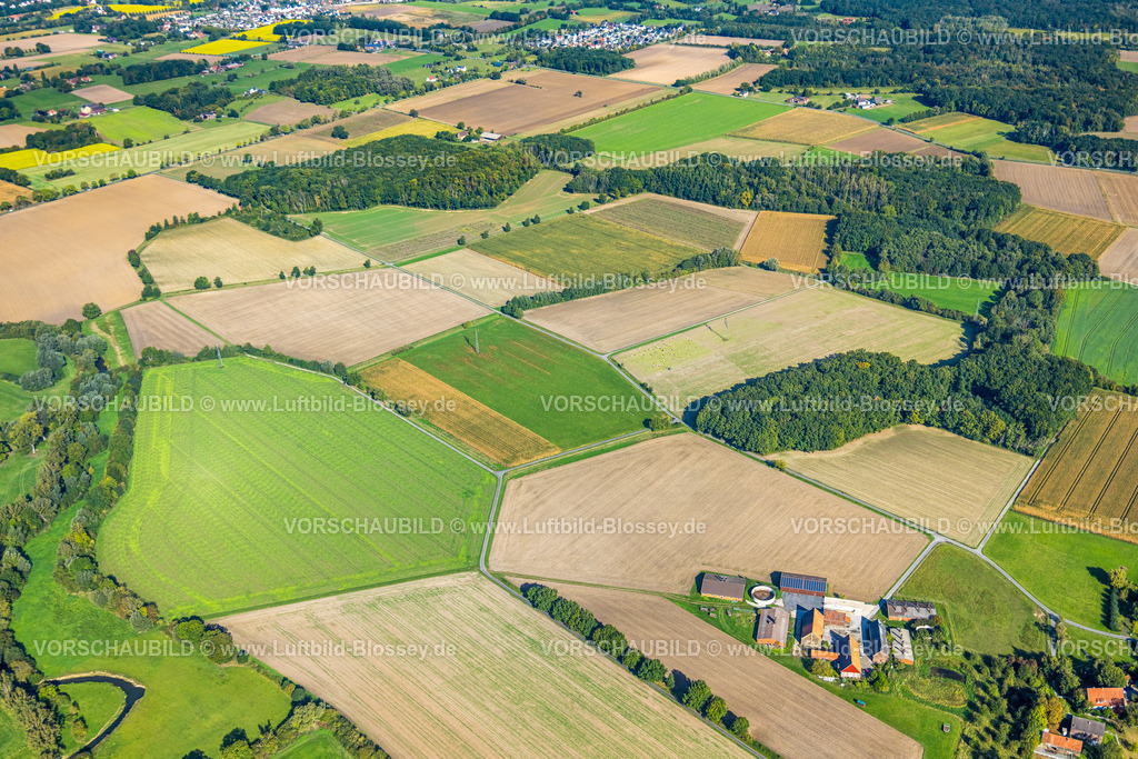 Hamm250900758 | Luftbild, Wiesen und Felder, Vöckinghausen, Blick nach Hamm, Stadtbezirk Rhynern, Hamm, Ruhrgebiet, Nordrhein-Westfalen, Deutschland