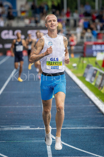 Deutsche Leichtathletik-Meisterschaften; Bochum-Wattenscheid, 26.07.2026 | Deutscher Meister über 1500m: Robert Farken (SG Motor Gohlis-Nord Leipzig); Deutsche Leichtathletik-Meisterschaften am 26.07.2026 im Lorheide-Stadion, Bochum-Wattenscheid (Nordrhein-Westfalen).