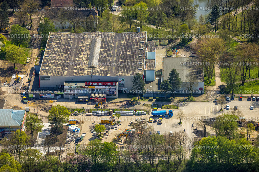 Herne230402960Ost | Luftbild, Hannibal Arena im Revierpark Gysenberg, Eissporthalle, Börnig, Herne, Ruhrgebiet, Nordrhein-Westfalen, Deutschland
