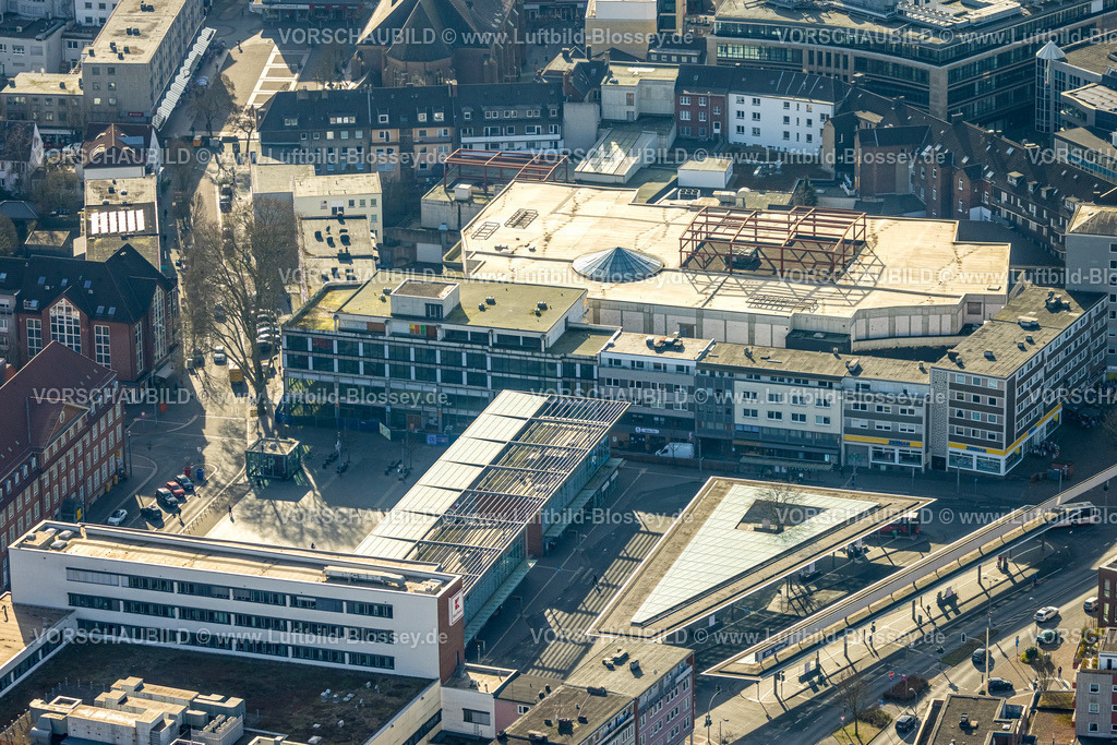 Bottrop250202610Mitte | Luftbild, Innenstadtansicht und Einkaufszentrum Hansa Center, Altstadt, Bottrop, Ruhrgebiet, Nordrhein-Westfalen, Deutschland