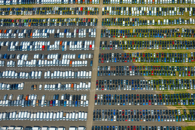 Zuelpich240501736 | Luftbild, Wallenius Wilhelmsen Logistics Germany, Gewerbegebiet Transportunternehmen für PKW und LKW mit Mega Parkplatz, Formen und Farben, Geich, Zülpich, Nordrhein-Westfalen, Deutschland