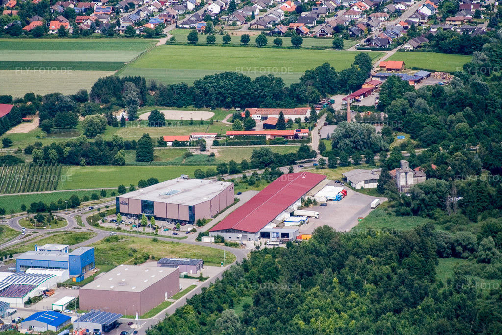 Luftbild: Gewerbegebiet West in Herxheim bei Landau im Bundesland Rheinland-Pfalz in Deutschland. Foto: IMG_11277.jpg vom 14.06.2008 durch Werner Riehm/FLY-FOTO.de