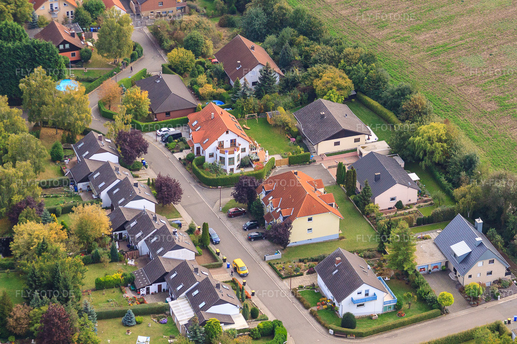 Luftbild: Am Hellbrunn in Eppelsheim im Bundesland Rheinland-Pfalz in Deutschland. Foto: IMG_21653.jpg vom 09.10.2009 durch Werner Riehm/FLY-FOTO.de