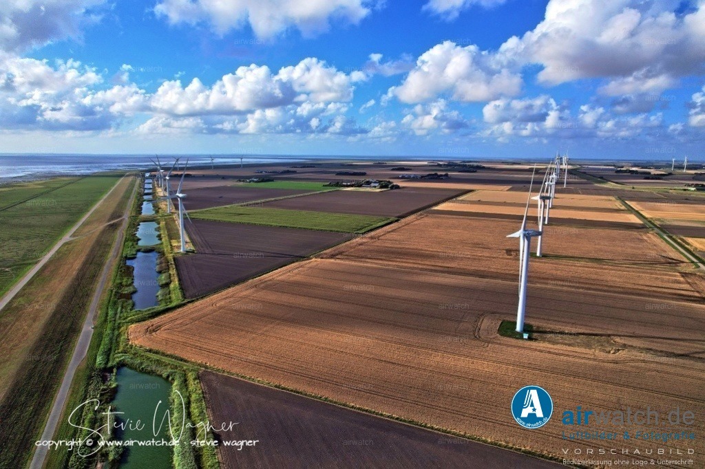 Windpark - Emmelsbüll-Horsbüll | Luftbild, Windenergieanlagen, Bürgerwindpark Emmelsbüll-Horsbüll, Windkraft, Windpark, Nordfriesland, 