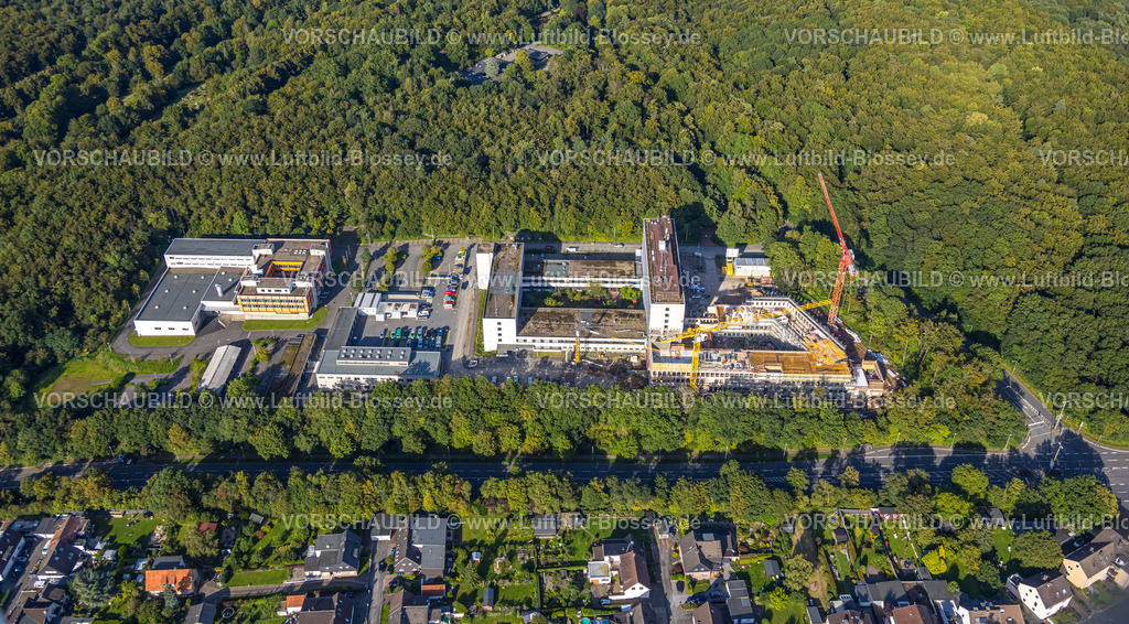 Hagen230903143 | Luftbild, Baustelle und Neubau an der Polizeiwache Hoheleye, Information und Technik NRW Niederlassung Hagen Gebäude, Altenhagen, Hagen, Sauerland, Nordrhein-Westfalen, Deutschland