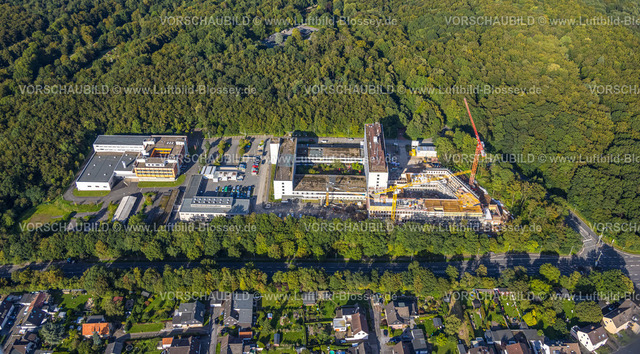 Hagen230903143 | Luftbild, Baustelle und Neubau an der Polizeiwache Hoheleye, Information und Technik NRW Niederlassung Hagen Gebäude, Altenhagen, Hagen, Sauerland, Nordrhein-Westfalen, Deutschland