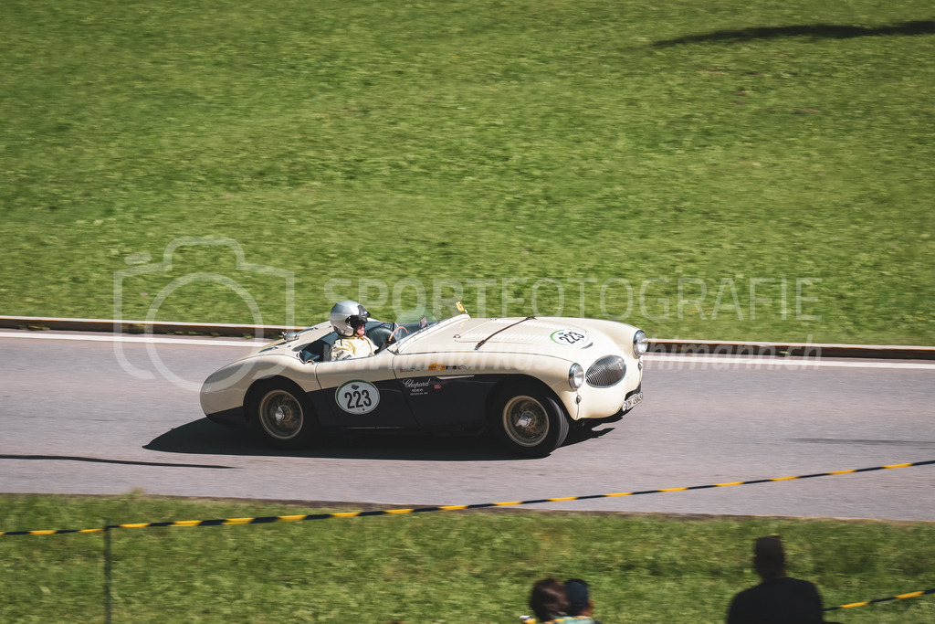 21. Arosa ClassicCar 2025 - 6. =September= 2025 | Marco Trevisan aus Unterengstringen (SUI) in einem Austin Healey 100S aus dem Jahre 1955 mit Startnummer 223 am Arosa ClassicCar 2025 in der Kategorie Classic Trophy..@arosaclassiccar, @arosa.official, #arosaclassiccar, #arosa, #76curves, #classiccarBild: Sportfotografie Markus Aeschimann | www.markus-aeschimann.ch - Realisiert mit Pictrs.com