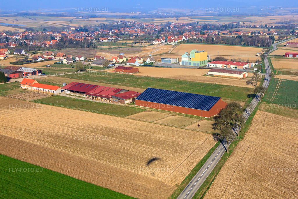 Vue aérienne: Centre équestre de Seebach à Seebach dans le département Bas Rhin, France – .Photo: IMG_62686.jpg prise le 09/03/2014 par Werner Riehm/FLY-FOTO.eu – Résolution de l'original: 4752 x 3168 px