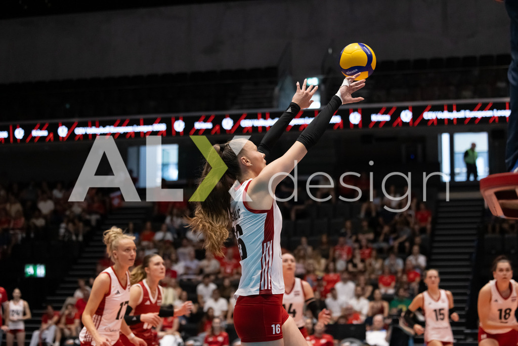 Austria v Switzerland - CEV European League Women | KRIENS, SWITZERLAND - JUNE 14: ANAMARIJA GALIC of Austria during the CEV European League match between Austria and Switzerland at Pilatus Arena on June 14, 2026 in Kriens, Switzerland. - Realisiert mit Pictrs.com
