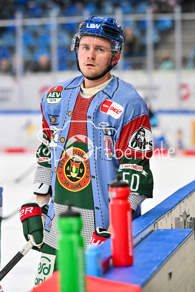 Dresdener Eislöwen - Augsburger Panther | Im Bild Alexander BLANK (Augsburger Panther 26) beim warmup vor der Partie / Einzelfoto / Freisteller / DEL: Dresdener Eislöwen - Augsburger Panther; Joynext-Arena am 05.10.2025