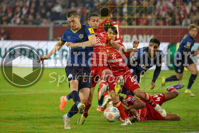 10.04.2026, GER, Fussball, Herren, 2. BL, Saison 2025/2026, Fortuna Düsseldorf - Holstein Kiel | Ivan Nekic (Kiel) erzielt das Tor zum 1:2