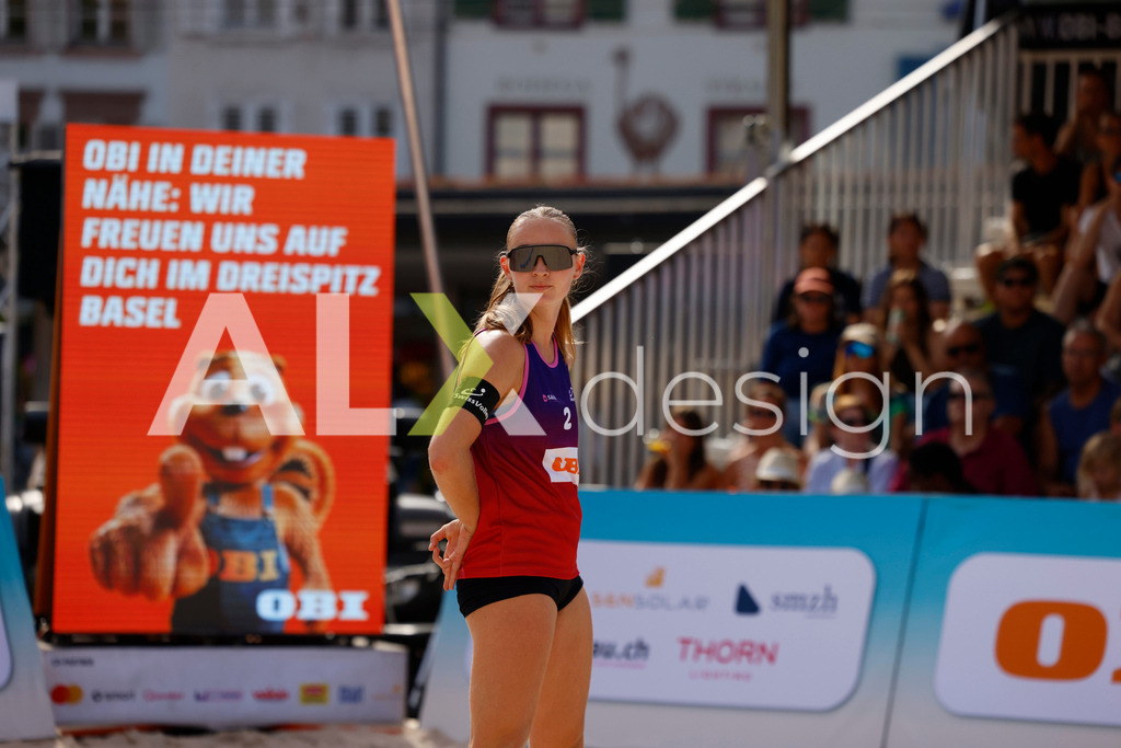 Obi BeachTour 2026 - Basel | BASEL, SWITZERLAND - JULY 18: LIVIA STOLZ (SUI) during the Obi BeachTour 2026 match between EUGSTER / GÄHWILER (SUI) and WANDELER / STOLZ (SUI) at Barfüsserplatz on July 18, 2026 in Basel, Switzerland. - Realisiert mit Pictrs.com