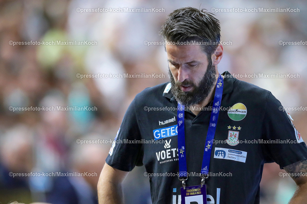 KoeEHF08062401123 | 08.06.2024, Köln, Handball, TruckScout24 EHF FINAL4, Machineseeker Champions League Men, Lanxess-Arena, Halbfinale, SC Magdeburg - Aalborg Handbold: Headcoach Trainer Bennet Wiegert (SC Magdeburg)