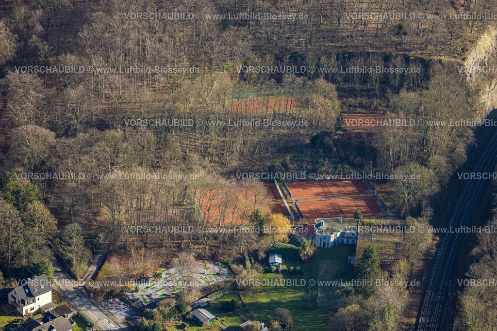 Witten240102982 | Luftbild, Tennisanlage Tennisplätze TC Hohenstein Witten e.V., im Waldgebiet, Witten, Ruhrgebiet, Nordrhein-Westfalen, Deutschland