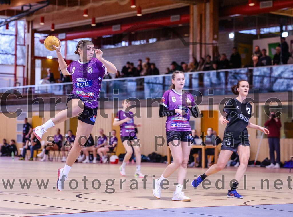 2024-12-14_048_SpVgg_Altenerding_gegen_SVA_Palzing | Erding, Deutschland, 14.12.2024:Handball, Bezirksoberliga Frauen Altbayern 2024 / 2024, 9. Spieltag, SpVgg Altenerding gegen SVA Palzing, Endergebnis: 20:30Lena Prem (SpVgg Altenerding, #8), Lena Graf (SpVgg Altenerding, #6)Foto: Christian Riedel / fotografie-riedel.net