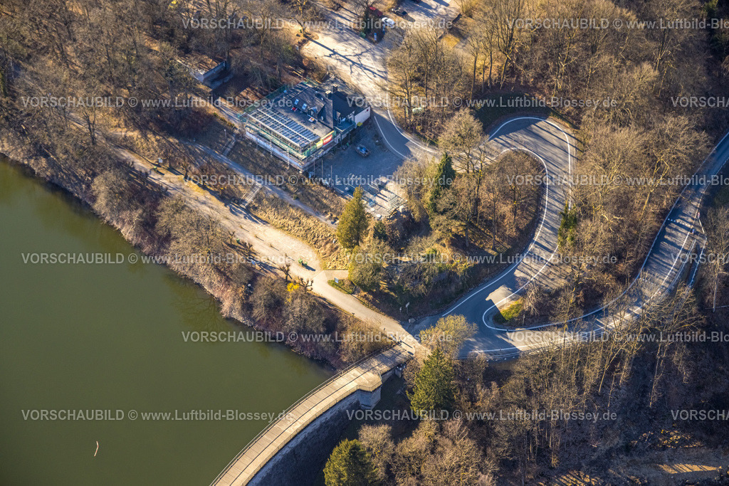 Breckerfeld250302969 | Luftbild, Haus Glörtal Restaurant, Baustelle mit Renovierung, Wintergarten Ausbau, Loh, Breckerfeld, Ruhrgebiet, Nordrhein-Westfalen, Deutschland
