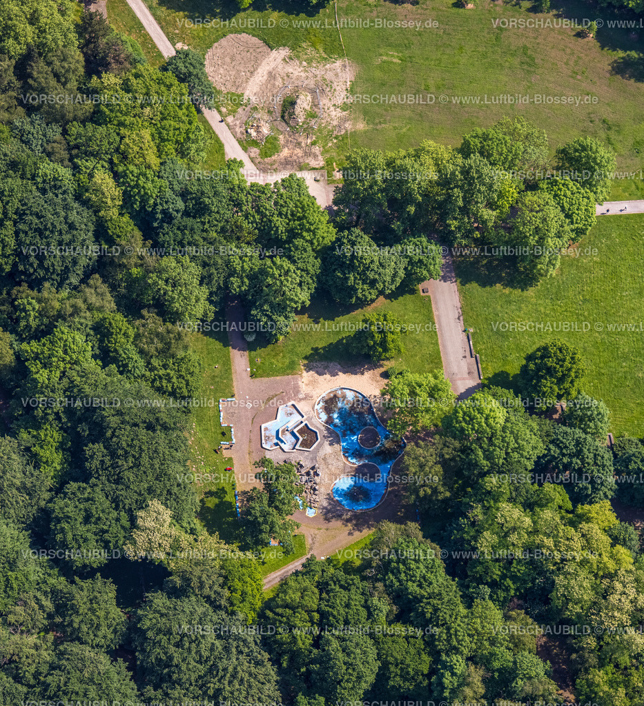 Oberhausen220501843 | Luftbild, Revierpark Vonderort, Neugestaltung und Umbau, Wasserspielplatz, Osterfeld, Oberhausen, Ruhrgebiet, Nordrhein-Westfalen, Deutschland