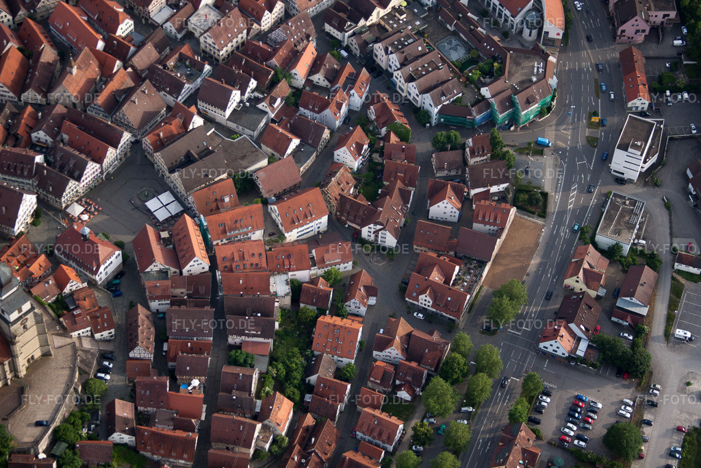 Luftbild: Hirschgasse in Herrenberg im Bundesland Baden-Württemberg in Deutschland. Foto: IMG_66912.jpg vom 07.06.2014 durch Werner Riehm/FLY-FOTO.de