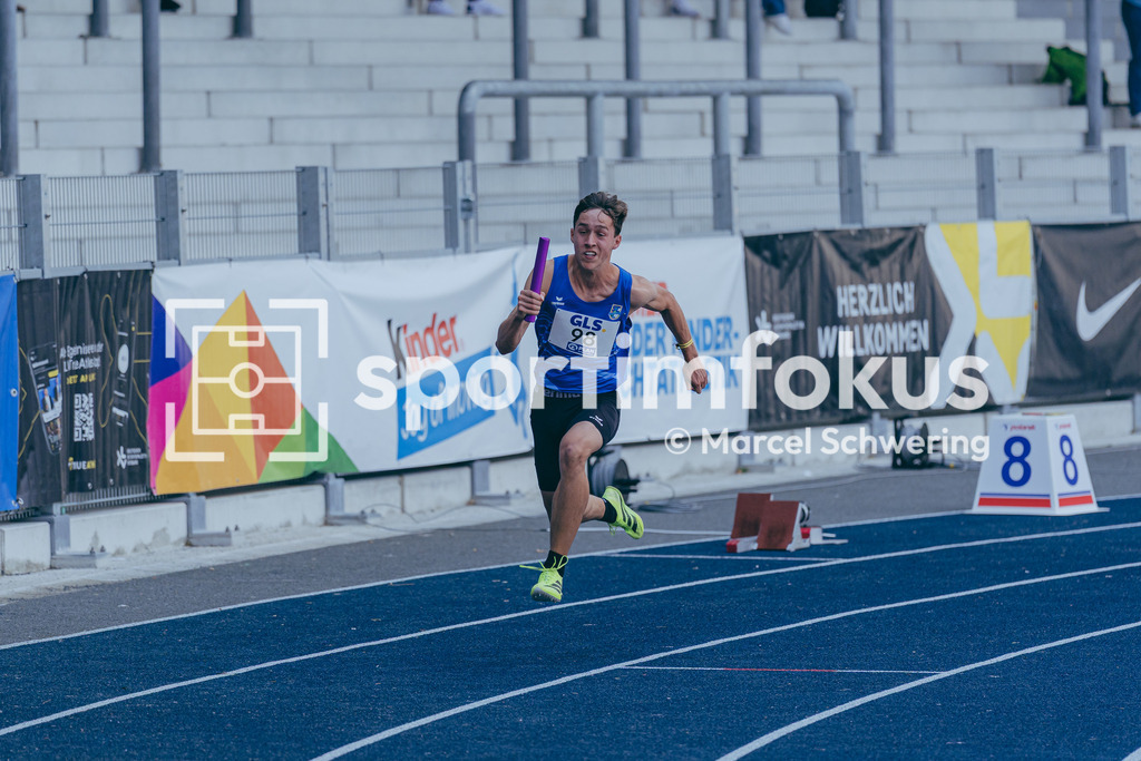 DM U23 U18 Bochum 2026 | Florian Martin Mansfeld (SC Frankfurt (Oder)) in der 4x100-Meter-Staffel bei den Deutschen Meisterschaften der U18 &amp; U23 2026 im Lohrheidestadion in Bochum-Wattenscheid. - Realisiert mit Pictrs.com
