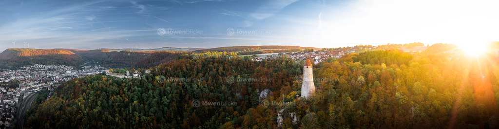 Blick auf Ödenturm und Helfenstein | löwenblicke | shop