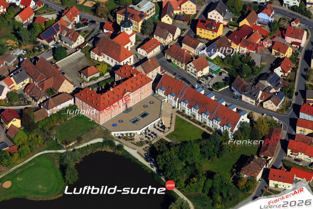 Die Luftaufnahme der Stadt Schlüsselfeld wurde vom UL-Flugzeug heraus erstellt ( keine Drohne )- hohe Auflösung für beste Qualität
