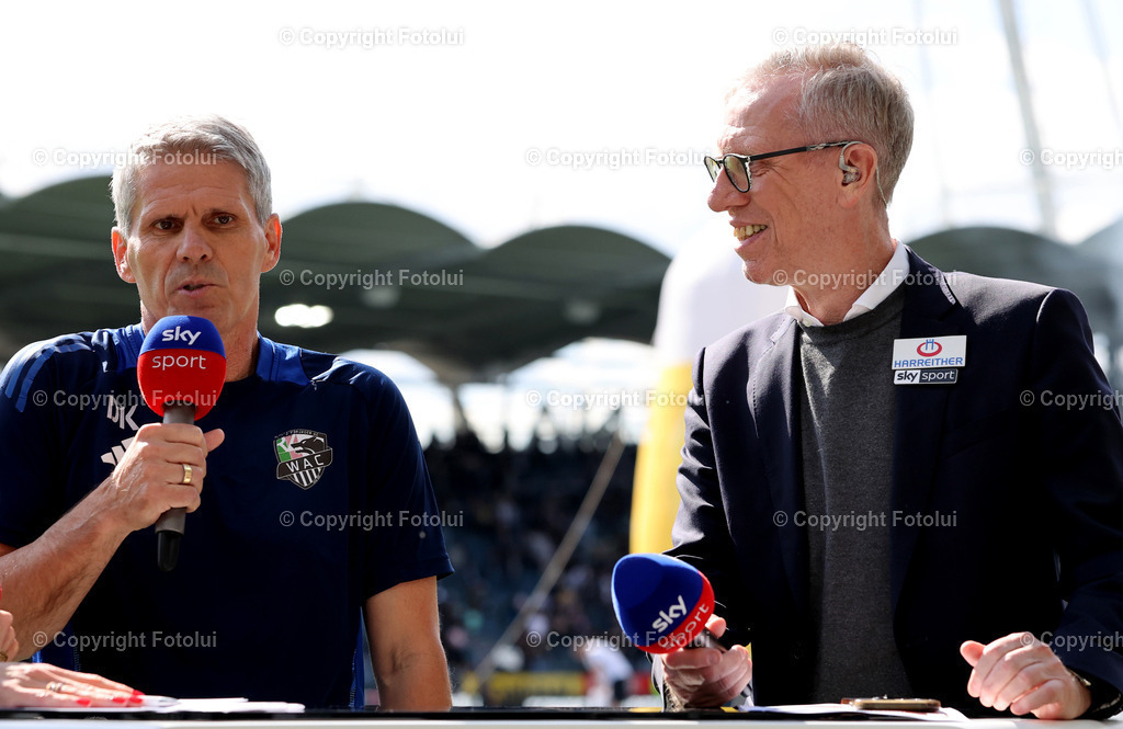 A_LUI_240525_22 | SOORT FUSSBALL ADMIRAL BUNDESLIGA STURM GRAZ -RZ PELLETS WAC 24.05.2025 IM BILD: DIDI KUEHBAUER (WAC) UND PETER STOEGER FOTO: FOTOLUI/MW