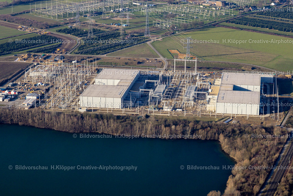 Luftbild Meerbusch-9009 | Luftbildfotografie Neubau eines Umspannwerkes in Osterath im Bundesland Nordrhein-Westfalen, Deutschland - Realized with Pictrs.com