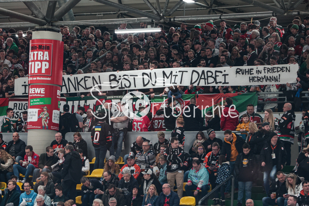 Löwen Frankfurt - Augsburger Panther | Die Fans der Panther gedenken dem verstorbenen Hermann KNOTT