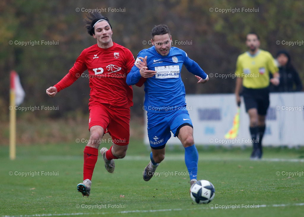 A_LUI_08112025_14 | SPORT FUSSBALL LT1 OOE LIGA ASKOE OEDT 1B-UNION ST.MARTIN/MUEHLKREIS 08.11.2025 IM BILD: TUNAHAN SAHAN (OEDT1B) UND MAREK KALOUSEK (ST.MARTIN)FOTO:FOTLUI