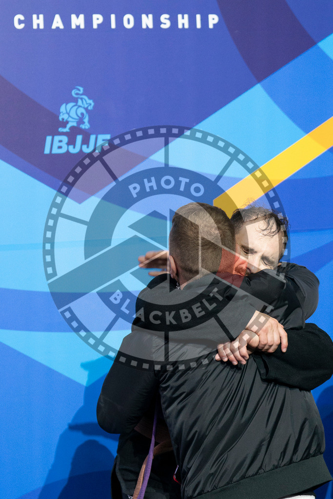 20240125PBB00406 | Fighters compete during the sixth day of the Brazilian Jiu-jitsu European Championship of the IBJJF in Paris, France, on January 25, 2024.