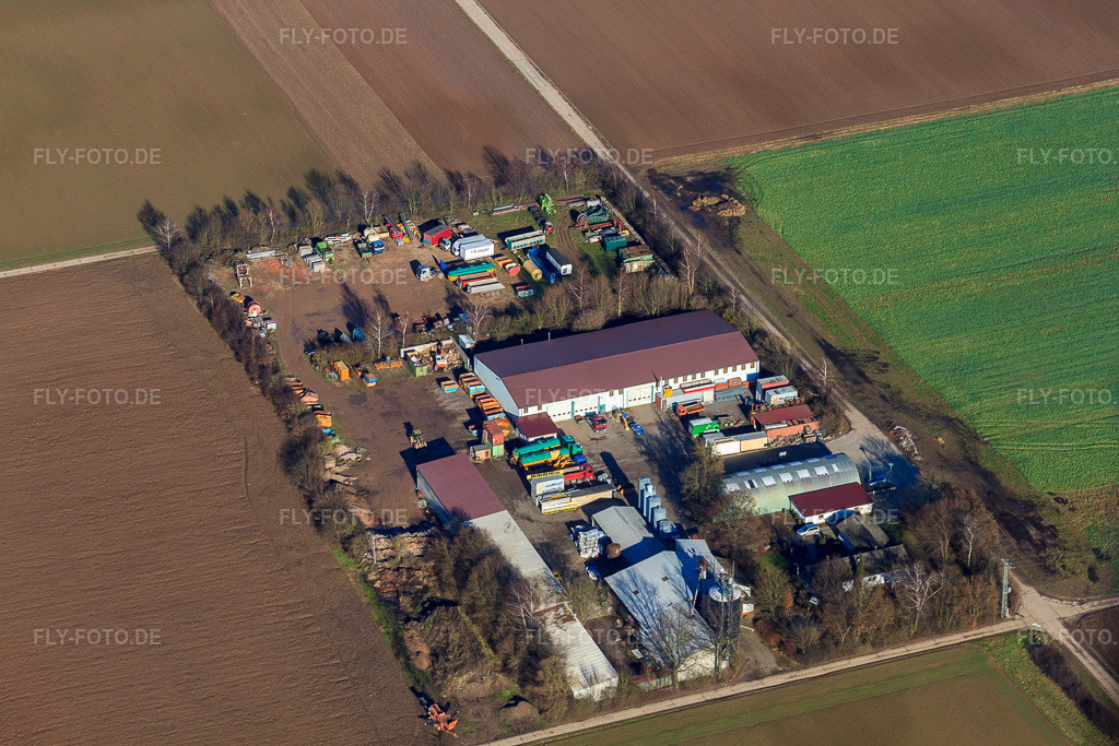 Luftbild: Gärtner Dienstleistungen in Bellheim im Bundesland Rheinland-Pfalz in Deutschland. Foto: IMG_36739.jpg vom 16.01.2011 durch Werner Riehm/FLY-FOTO.de