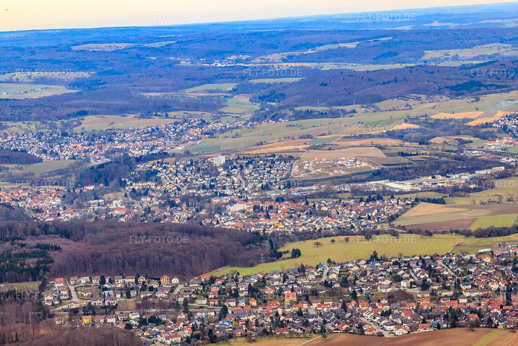 Luftbild: Ortsansicht von Westen im Ortsteil Gauangelloch in Leimen im Bundesland Baden-Württemberg in Deutschland. Foto: IMG_24788.jpg vom 27.02.2010 durch Werner Riehm/FLY-FOTO.de