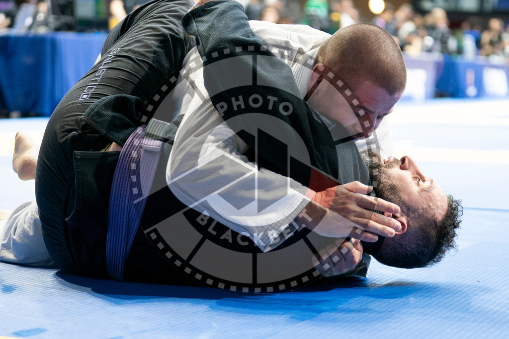 20240125PBB00528 | Fighters compete during the sixth day of the Brazilian Jiu-jitsu European Championship of the IBJJF in Paris, France, on January 25, 2024.