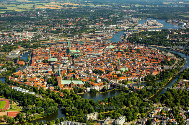 Luebeck15070085 | Altstadt von Lübeck mit Trave und Obertrave,  Lübeck, Lübecker Bucht, Hansestadt, Schleswig-Holstein, Deutschland