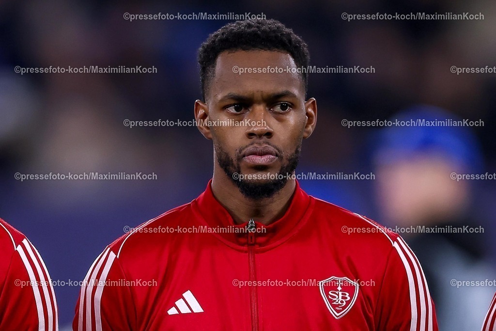 UCL22012502065 | 22.01.2025, Fußball, UEFA Champions League, Schachtar Donezk - Stade Brestois 29, Arena AufSchalke Gelsenkirchen, 7. Spieltag Saison 2024 2025: Edimilson Fernandes (Stade Brest, #6)